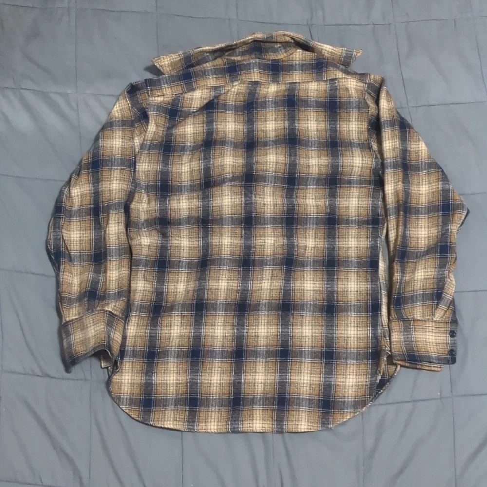 Pendleton Blue and Yellow/Orange Plaid Shirt - Picture 4 of 4